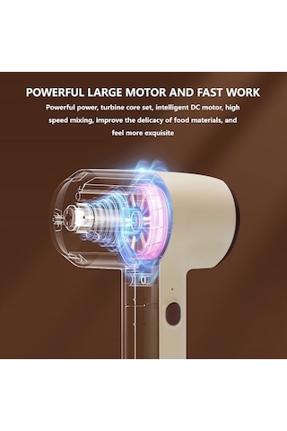 Dancemonkey Cbtx Kablosuz Mini El Tipi Çok Fonksiyonlu Elektrikli Karıştırma Mikseri, Renk: Tek Çubuk Bej 5 Vites, Renk: Gradyan Bej Çok Renkli