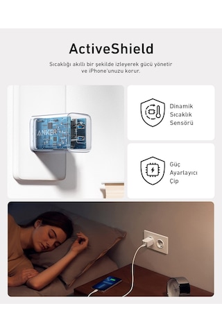 Anker 521 Nano Pro 40w Usb-c Şarj Cihazı - Beyaz - A2038 Anker Türkiye Garantili