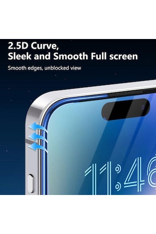 Joyroom Apple Uyumlu iPhone 16 Pro Gerçek Corning Gorilla Glass Cam Ekran Koruyucu