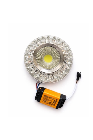 Cam Kristal Sıva Altı Spot Cob Led Armatür Beyaz, Gün Işığı Beyaz