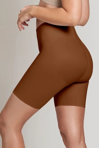 Mistirik Anoky Model Dikişsiz Basen Ve İç Bacak Toparlayıcı Spor Şort Kahve Renk