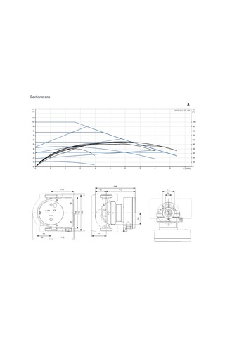 Grundfos Magna1 25-100 Sirkülasyon Pompası Rakor Dahil