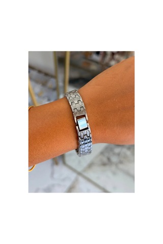 Pembe Detaylı Silver Model Kadın Saat Gümüş