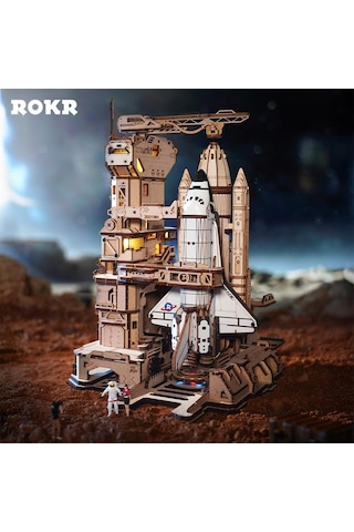 Rokr Lka02 Uzay Mekiği Space Shuttle Dıy Minyatür Maket Model Seti Ahşap 3d Wooden Puzzle 3d Model Kit Detaylı Dekoratif Hobi Seti Ahşap Maket