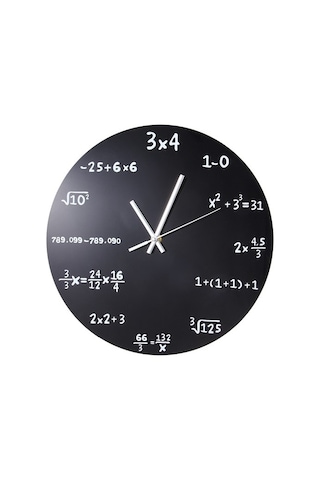 Goldenqian Duvar Saati Akrilik Matematik Formülü Saatleri Oturma Odası Ofis Ev Kendin Yap Dekorasyon Modern Tasarım Llx955 Siyah