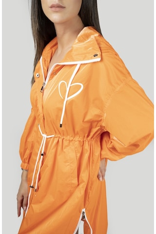 Pua Fashion Orange Kalpli Kapşonlu Trench 001