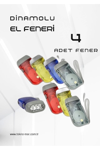 4 Adet Tüm Aileye Deprem Için Pilsiz Dinamolu 3 Ledli El Feneri Deprem Feneri Pilsiz Fener Karışık Karışık Renk