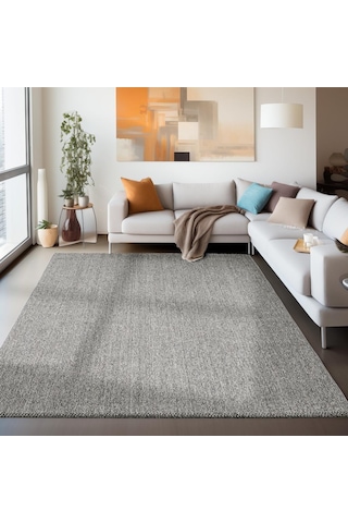 Yumuşak Bukleli Gri Halı Oturma Odası Salon Mutfak Koridor Antre Balkon Çocuk Odası Halısı