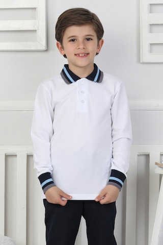 Erkek Çocuk Sweatshirt Okul BEYAZ