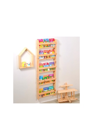 Markaawm Çocuk Odası Eğitici Montessori Mobilya Kitaplık Raf Duvar Rafı 5 Çok Renkli