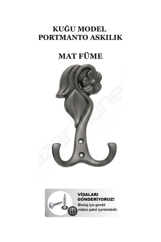 Kuğu Portmanto Premium 5 Renk Seçeneği Çiçek Motifli Lüks Askılık Döküm Portmanto Askısı Montaj Vidaları Hediye Mat Füme