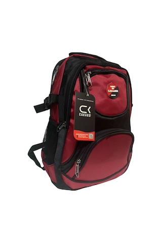 Büyük Su Geçirmeyen Kalın Kumaş Ortopedik Çok Bölmeli Okul Gezi Seyahat Kamp Sırt Çantası 32cmx47cm Kırmızı