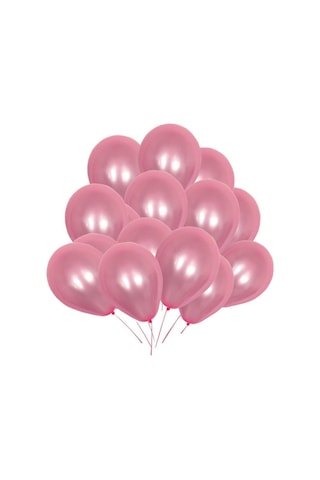 25 Ad Metalik Sedefli Şeker Pembe-Gümüş Gri Balon Helyumla Uçan