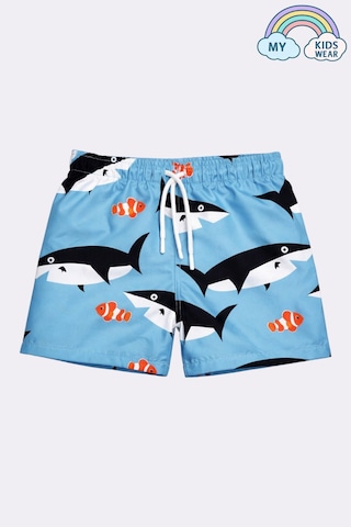 My Kids Wear Erkek Çocuk Su Tutmaz Paraşüt Kumaş Karakter Baskılı Bel Bağcıklı Şort Mayo File Ağ Mat Yeşil