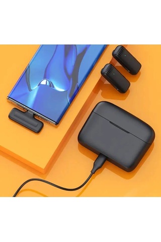 Kablosuz Yaka Mikrofonu Şarj Kutulu Wireless Youtube Tiktok Yayın Telefon Kablosuz Yaka Mikrofonu
