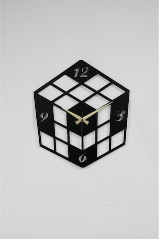Küp Model Metal Lazer Kesim Akar Sessiz Mekanizmalı Duvar Saati 40 40 Cm -m016 Siyah