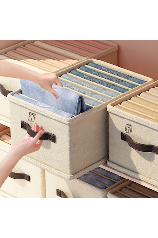 Dancemonkey Cbtx 7 Izgaralı Dolap Saklama Kutusu, Katlanabilir Elbise Düzenleyici, Şeffaf Pencere Kapaklı - Gri 140l