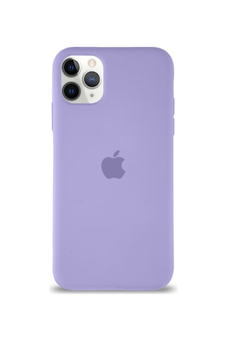 Apple Uyumlu iPhone 11 Pro Max ile Logolu Silikon Kılıf Altı Kapalı İçi Kadife Lansman Arka Kapak