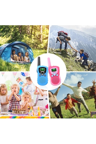 Qingmipy Çocuklar İçin Dışarıda İletişim Kurun: 2'li Mavi El Telsizi, 3km Menzil, Net Ses, Kolay Kullanım Pil Yok