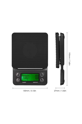 Reedark Hassas Mutfak Terazisi: 3kg Kapasiteli, 0.1g Hassasiyetli, Zamanlayıcılı Ve Tare Fonksiyonlu 112 Karakter Siyah