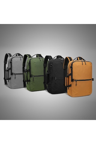 Wezone Erkekler İçin Şık 17 İnç Laptop Çantası - Büyük Kapasiteli Moda Sırt Çantası Siyah