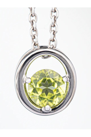 Uvelirnye Tradicii Doğal Krizolitli 925 Ayar Gümüş Kolye 219801152