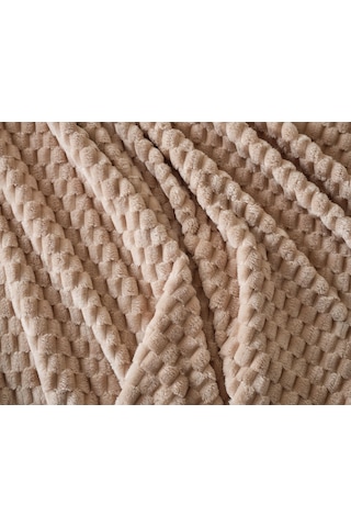 Doqu Petek Battaniye Seti Çift Kişilik Bej Diğer