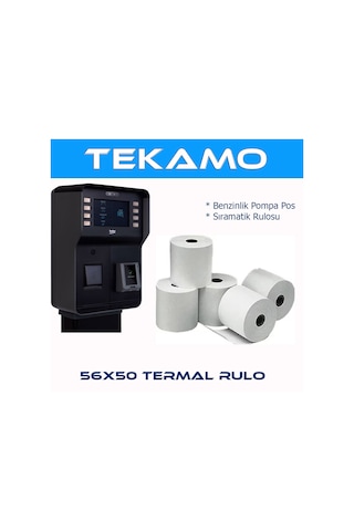 56x50 Pompa Yazarkasa Termal Pos Rulosu 10 Adet