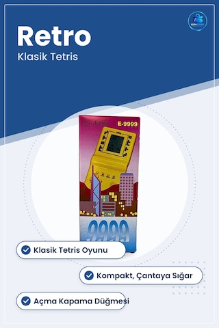 Tetris Oyunu Taşınabilir El Konsolu Retro Klasik Elektronik Oyun