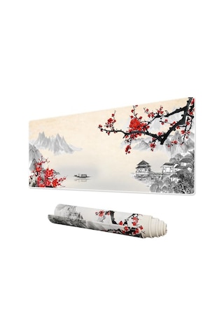 Klasse Pro - 10 Farklı Model Dikişli Kenar 90x40 Cm Oyuncu Gaming Mouse Pad Cherry Blossom, 90x40 Cm
