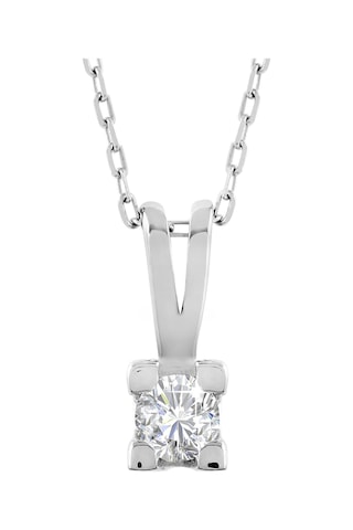 Chavin H Color 0.10 Carat Pırlanta Altın Tektaş Kolye  Cr53