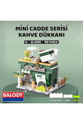 Balody Mini Cadde Serisi Kahve Dükkanı Bl16355 Mikro Blok Yapı Oyuncakları Seti