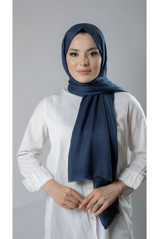 Petrol Mavisi İnce Çizgili Şal Viskon Kumaş Bursa Dolama 202111 17 Petrol Mavisi