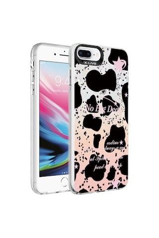 Goocamp Apple iPhone Uyumlu 7 Plus Kılıf Mermer Desenli Marbello Kapak - Kahverengi Kahverengi