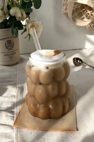 2li Boncuklu Pipetli Cam Bardak Üzüm Tanesi Şeklinde 350 Ml.