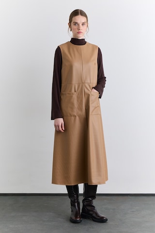 Manuka Cep Detaylı Deri Elbise Camel Aw25elb00009-05 Camel