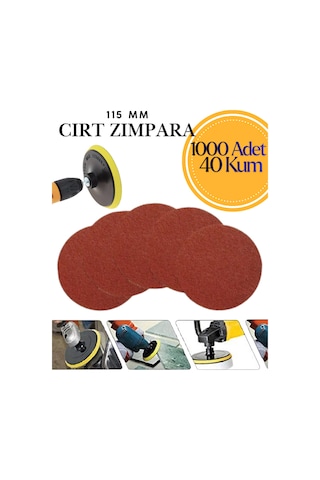 1000 Adet 115 Mm Cırt Zımpara Kağıdı 40 Kum Avuç Taşlama Spiral Uyumlu Velcro Deliksiz Cırtlı Zımpara