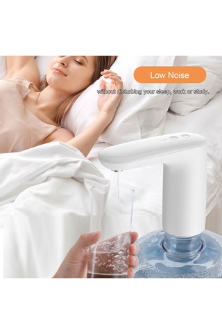 Xiyyadms Taşınabilir Usb Şarjlı Su Pompası - 5 Galon Ev & Ofis İçin Otomatik Su Dispanseri Beyaz