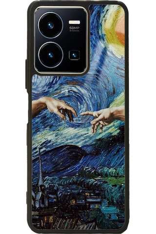 Vivo Y35 El Ele Tasarımlı Glossy Telefon Kılıfı Çok Renkli