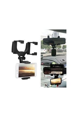 Konesam Araç Geribakış Aynası Telefon Tutucu - 360 Derece Döner, 5-9cm Cihazlar İçin, Silikon Koruma, Araçta Kolay Kurulum Diğer