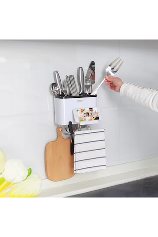 Ecoco Duvara Yapışkanlı Çatal Kaşık Bıçak Mutfak Düzenleyici