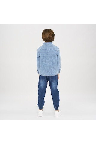 Panço Erkek Çocukdüğmeli Denim Gömlek Mavi 2411bk06002-4251 001