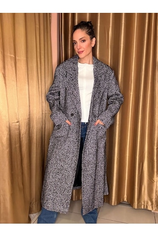 Ali Butik Siyah Exeter Balıksırtı Uzun Kaban Siyah
