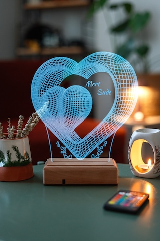 Sevgiliye Hediye Aşk Ve Sonsuzluk 3D Led Lamba