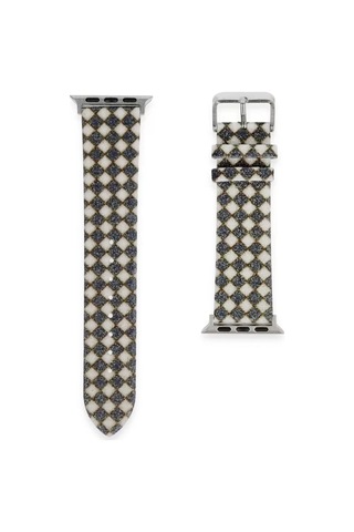 Zenviaat Newface Apple Watch Uyumlu42mm Karo Motif Kordon - Siyah Znv2027