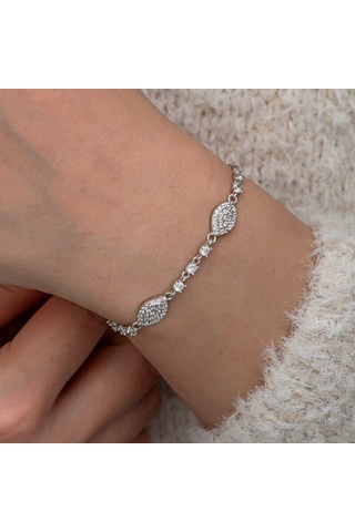 Artsmagazinmücevher Gümüş Zirkon Taşlı Mekik Kadın Bileklik