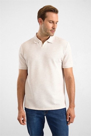 Süvari Bej Regular Düz Baskısız Waffle V Pat Polo Yaka Tişört Sts1014000005-bj3