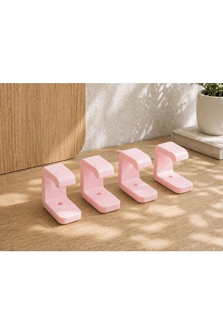 Duvar Tipi Ayakkabı Askısı 2 Li Set Sneaker Duvar Rafı Yer Kaplamayan Organizer Pembe