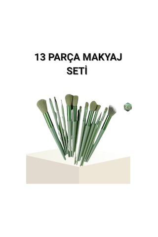 13 Lü Profesyonel Makyaj Fırça Seti Yumuşak Sentetik Kıllı, Tüm