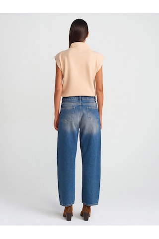 Dilvin 71729 Dikişi Dönük Denim Balon Pantolon Tint